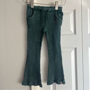 Cotton On Kids Teal Waffle Knit Flare Wide Leg Pants Leggings